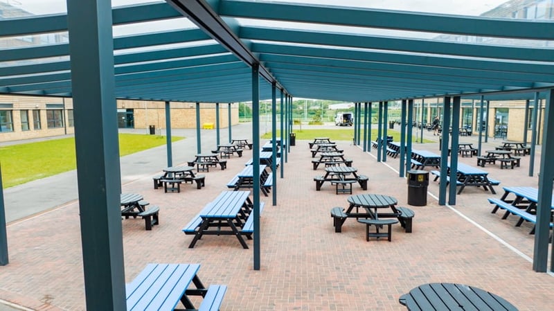 Should we have an open or enclosed dining canopy at our school?